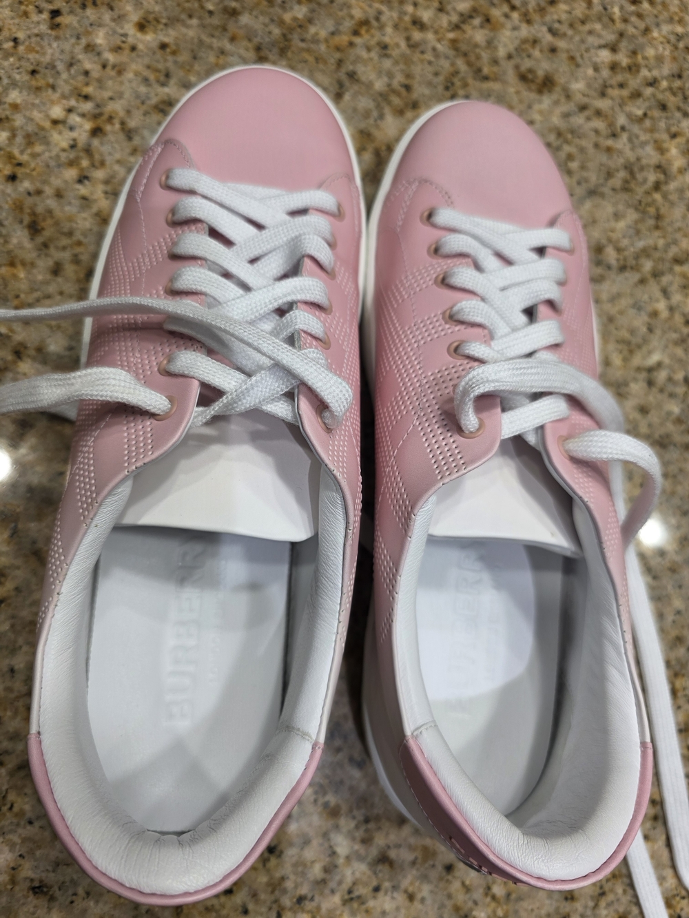 Burberry Pink Low-Top Lace-Up Sneakers